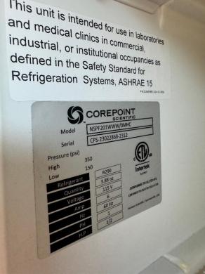 Corepoint Scientific NSPF201WWW/0MHC -20°C Ultra-Low Temperature Laboratory Freezer-cover