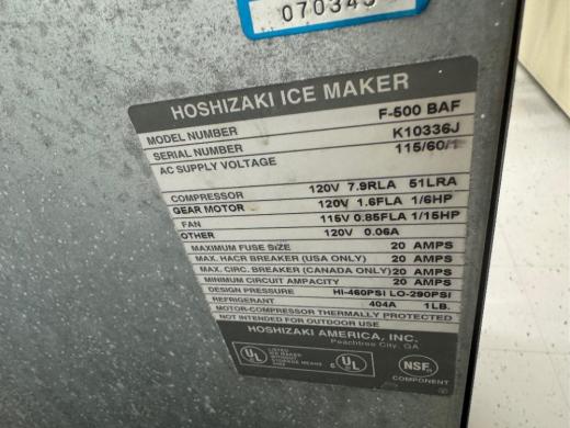 Hoshizaki F-500 BAF Commercial Ice Maker with Stainless Steel Exterior-cover