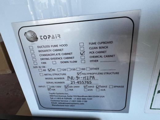 TopAir PCR-90-HEPA Benchtop PCR Cabinet with HEPA Filtration for Molecular Biology-cover