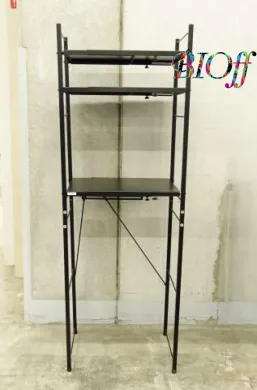 9736 Black Storage Rack 60 × 40 × 170 cm