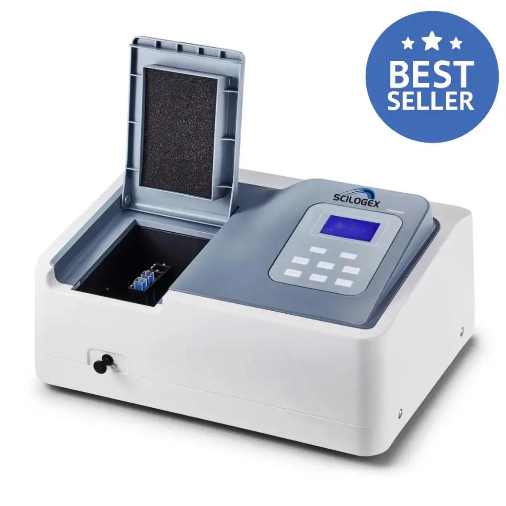 SCILOGEX SCI-UV1000 UV/Vis Spectrophotometer with Deuterium & Halogen Lamps, 200-1000nm Range