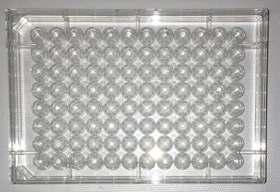 Caplugs Evergreen 290-8117-01R Clear 96-Well Round Bottom Microplate Trays-cover
