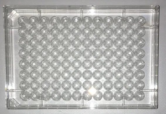 Caplugs Evergreen 290-8117-01R Clear 96-Well Round Bottom Microplate Trays