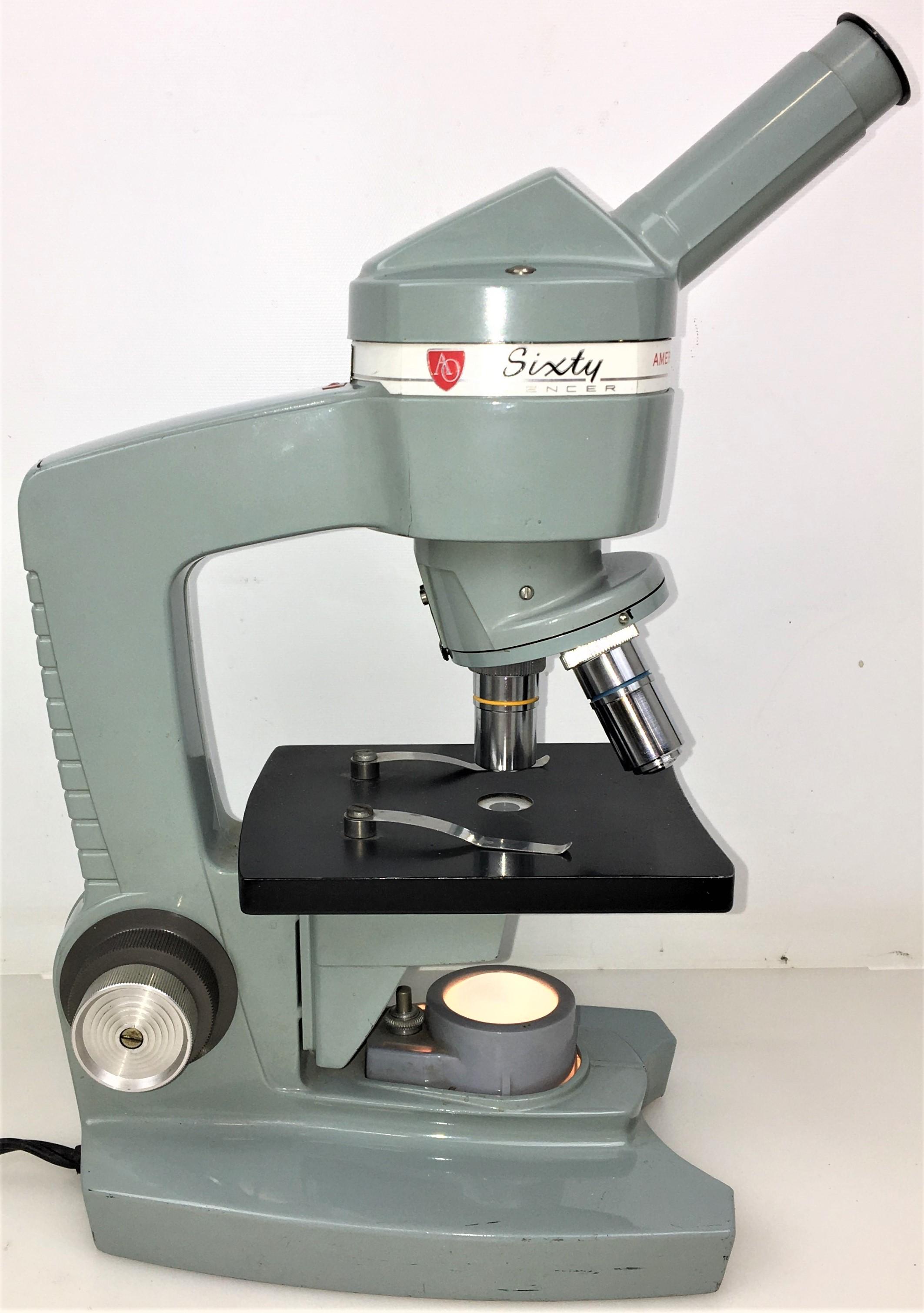 American Optical Spencer Sixty Monocular Compound Microscope (40X to 400X)