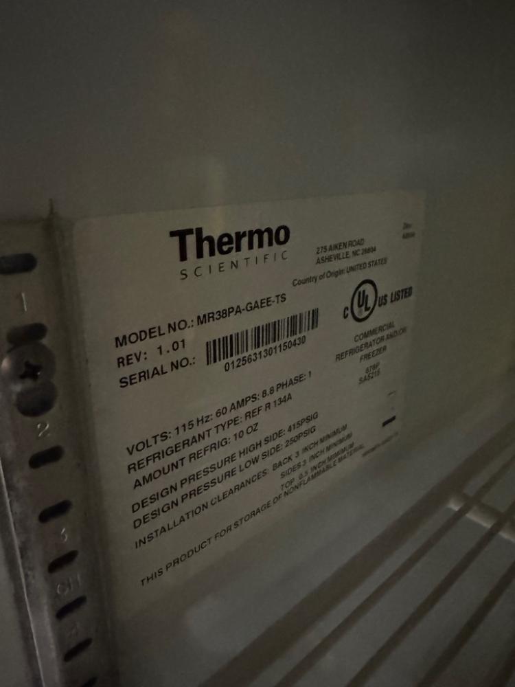 Thermo Scientific MR38PA-GAEE-TS Double Door Laboratory Refrigerator with Glass Front