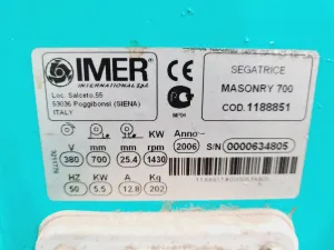 IMER Masonry 700 Wet Cut Masonry Saw for Construction Materials, 6 of 18