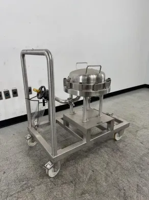 Stainless Steel Multi-Cartridge Filter Housing on Mobile Cart for Biopharma Applications