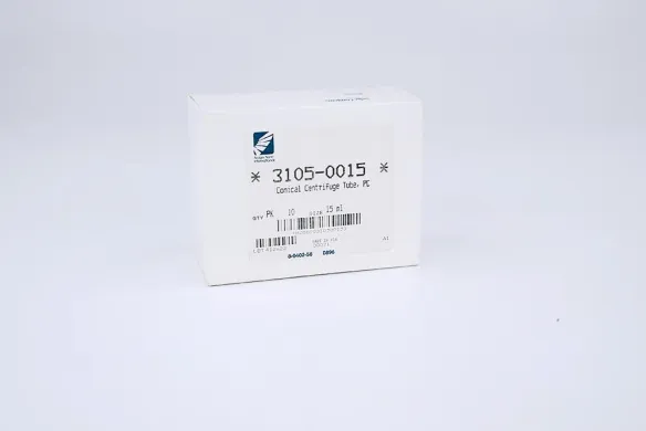 Thermo Nalgene 15 mL Conical-Bottom Tubes, 6,000 × g Max RCF, 3105-0015, 10 Pieces