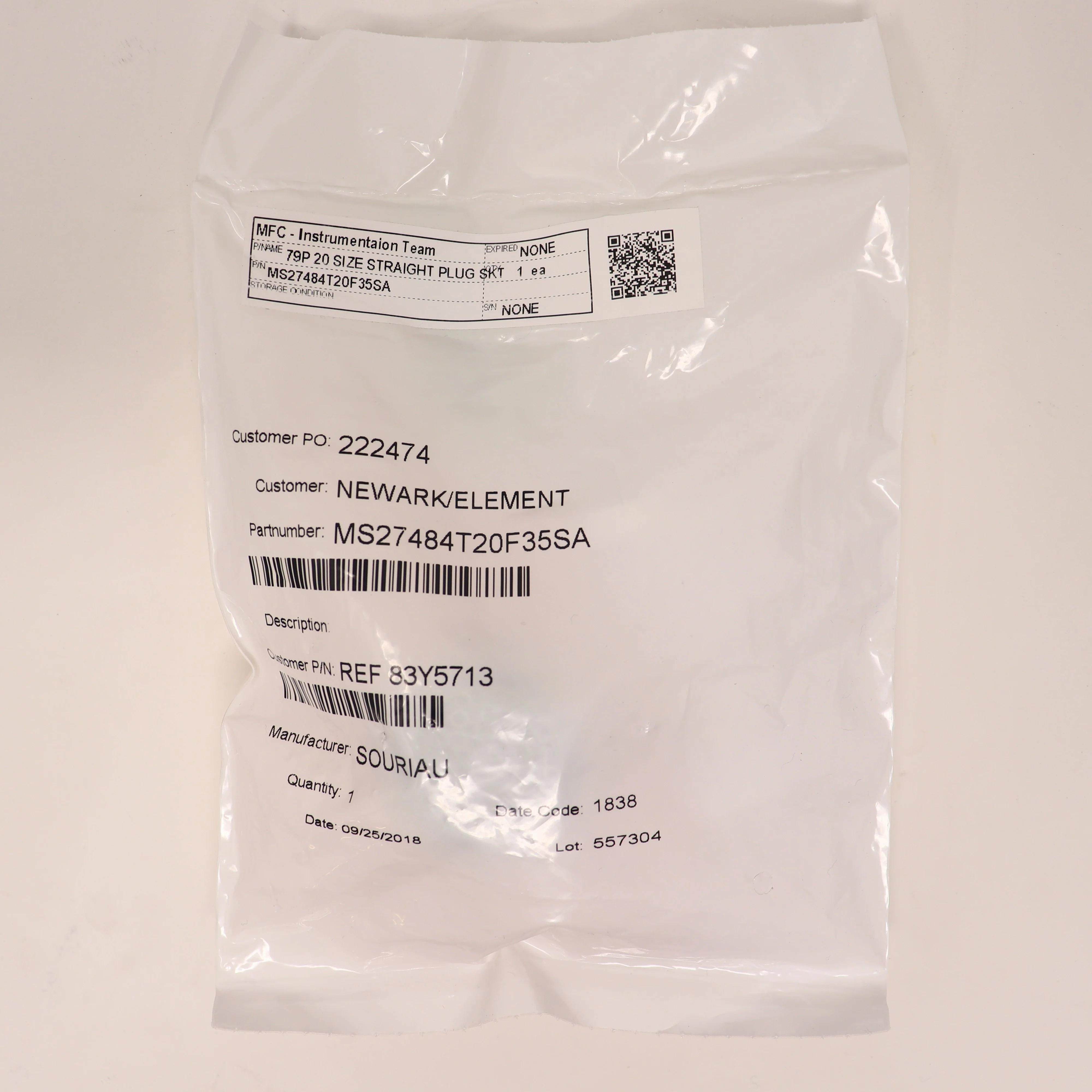 Souriau MS27484T20F35SA Circular MIL Spec Size 20 Straight Plug Connector
