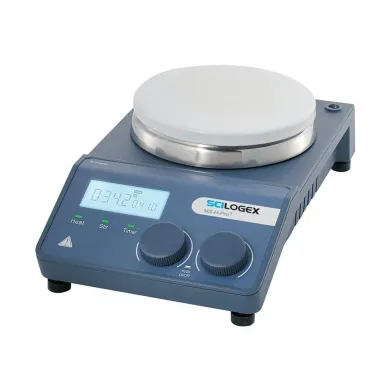 Scilogex SCI340-Pro Circular LCD Digital Magnetic Hotplate Stirrer, ceramic plate, with PT1000 Sensor & Sensor Stand