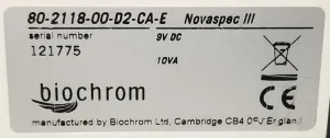 Biochrom Novaspec III Visible Spectrophotometer (330 to 830 nm), 15 of 19