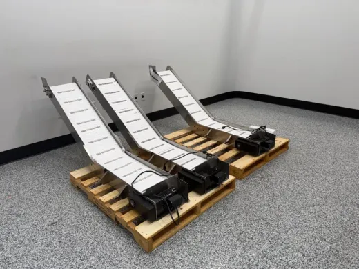 Set of 3 Industrial Conveyor Belt Assemblies with Integrated Drive Motors