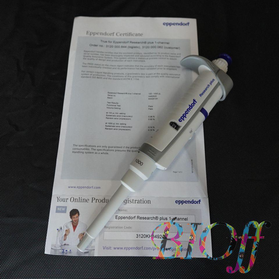 Eppendorf Research® plus Single-Channel Mechanical Pipette 100–1000 µL (Model 3120000844)