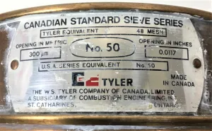 Tyler #50 Brass 8-Inch Test Sieve with 300μm Aperture, ASTM E-11 Compliant, 4 of 4