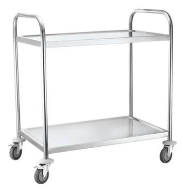 Hendi Stainless Steel Laboratory Trolley with Braked Castors and 50 kg Load Capacity-cover