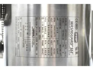 CARR Biosystems ViaFuge Pilot Stainless Steel Centrifuge System with C6T34WK37A Washdown Motor and Vessel, 26 of 26