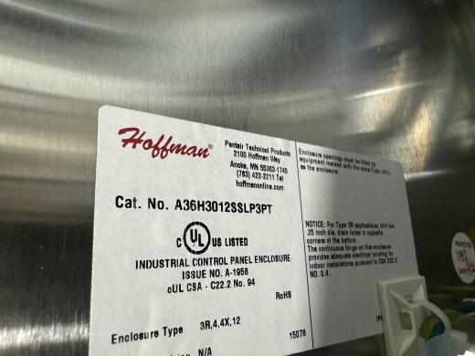 Custom Model 4247 Electrical Control Panel 208 VAC 30 AMP Functional-cover