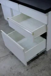 Central Laboratory Bench with Reagent Shelf, 150 × 150 × 80 cm, Overall Height 198 cm, 10 of 12