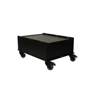 TrippNT Black Equipment Cart 18x24 inch Tray, 12" Height, Corrosion-Resistant with Locking Casters-cover