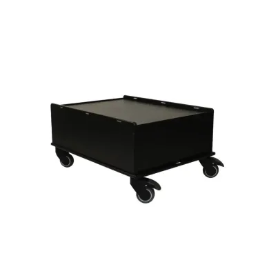 TrippNT Black Equipment Cart 18x24 inch Tray, 12" Height, Corrosion-Resistant with Locking Casters