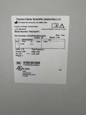 Thermo Scientific TSX2320FA Ultra-Low Temperature -20°C Laboratory Freezer-cover