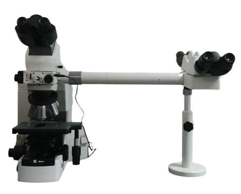 Nikon Eclipse 80i Microscope with Dual Head Bridge and Plan Apo Objectives-cover