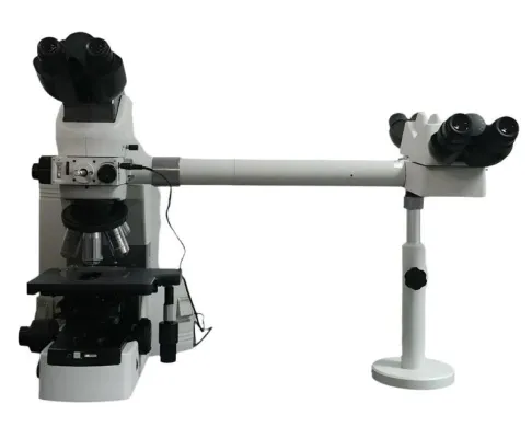 Nikon Eclipse 80i Microscope with Dual Head Bridge and Plan Apo Objectives