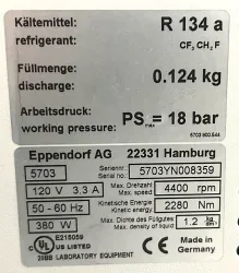 Eppendorf 5702R Refrigerated Benchtop Centrifuge with Swing-Out Rotor and Aerosol-Tight Buckets, 7 of 7