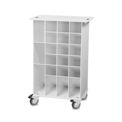TrippNT Angled Pipette Cart with White Drawers for Organized Pipette Storage-cover
