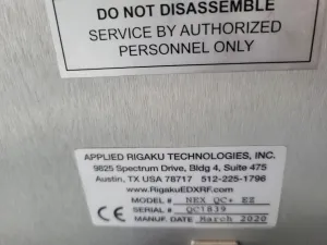 Rigaku NEX QC+ EZ Benchtop EDXRF Analyzer for Parts or Repair, March 2020, 3 of 7