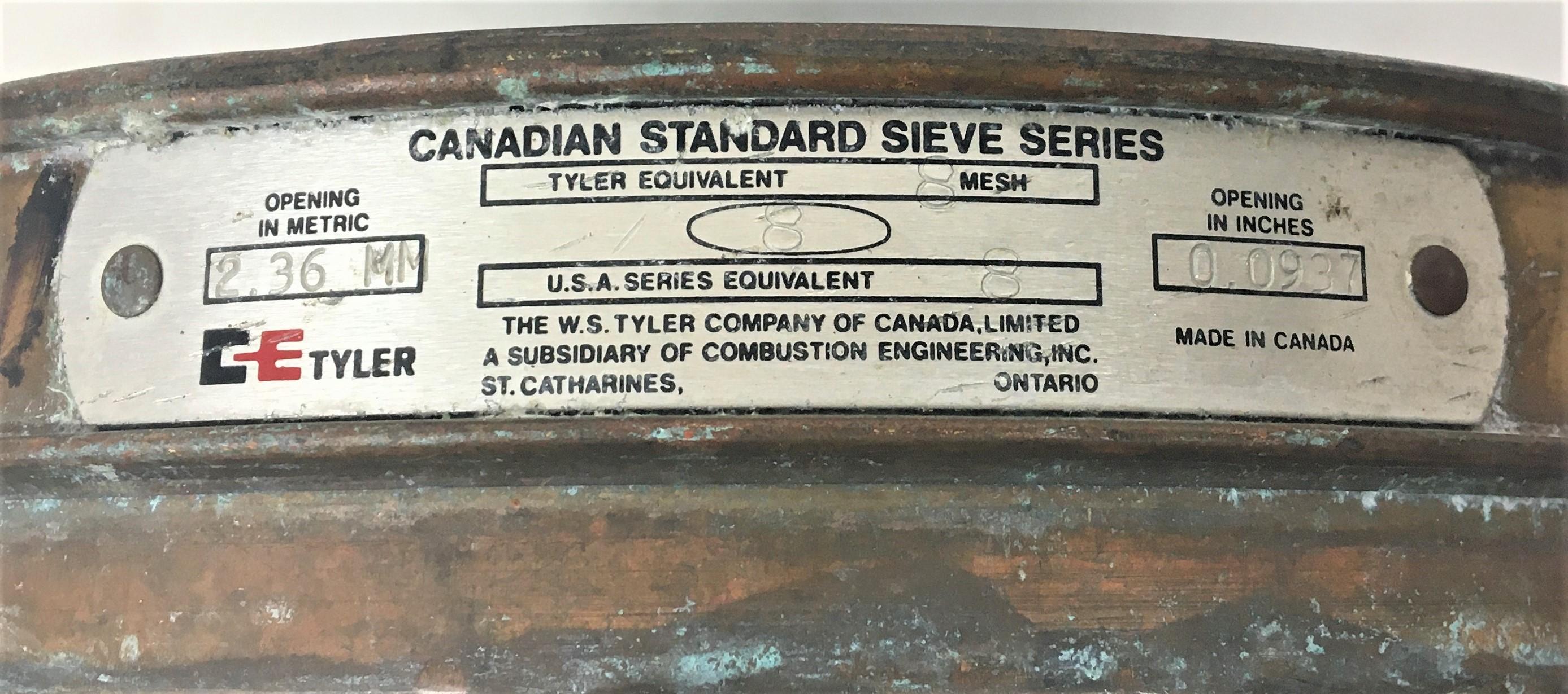 Tyler #8 Brass 8" Half-Height Sieve with 2.36mm Aperture