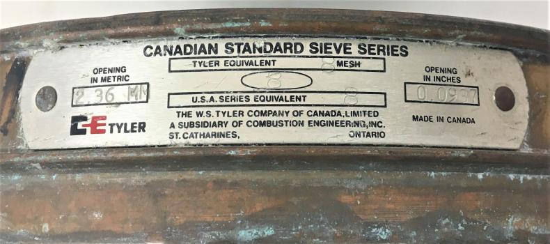 Tyler #8 Brass 8" Half-Height Sieve with 2.36mm Aperture-cover