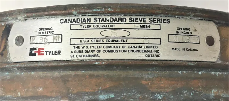 Tyler #8 Brass 8" Half-Height Sieve with 2.36mm Aperture