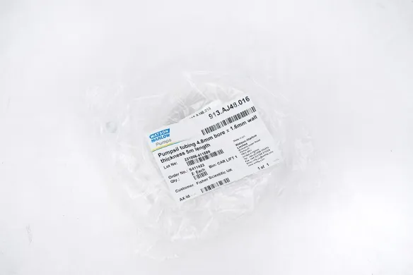 Watson Marlow 913AJ48016 Pumpsil Silicone Tubing, 4.8 mm Bore, 1.6 mm Wall Thickness, 5 m Length