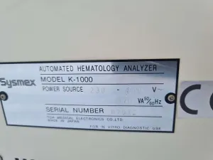 Sysmex K-1000 Hematology Analyzer, 12 of 13