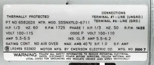 Gast 0323-G582EDX Rotary Vane Vacuum Pump, 5 cfm, 1/3 HP, 5 of 6
