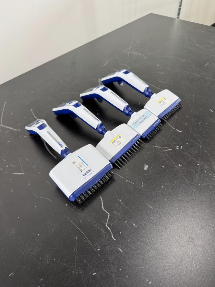 Rainin E4 XLS Digital Multichannel Pipette Set (4 Units) for Precise Liquid Handling