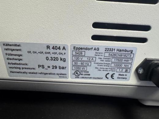 Eppendorf 5430 R Refrigerated Centrifuge Model 5428 with Hermetically Sealed Cooling System-cover