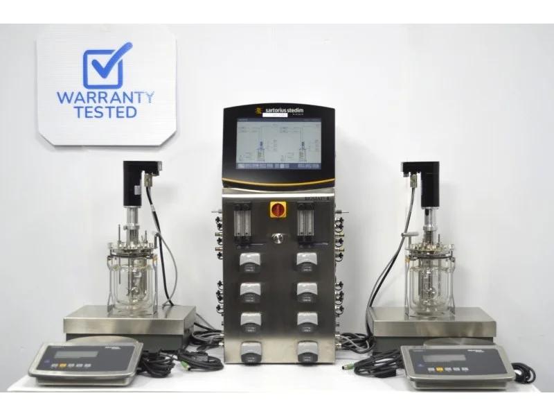 Sartorius Biostat B Twin Bioreactor with 1L Jacketed Autoclavable Vessels and Integrated Scales
