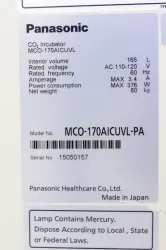 Panasonic MCO-170AICUVL-PA CO2 Incubator 165L with Dual Infrared CO2 Sensor and UV Light, 10 of 10