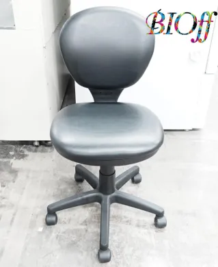 9252 Black Laboratory Chair with Backrest and Casters