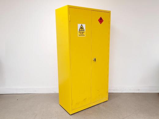 Yellow Solvent Cabinet for Laboratory Chemical Storage with 3 Shelves, 2 Keys-cover