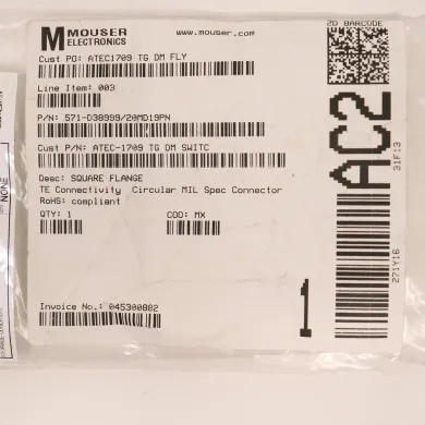 TE Connectivity D38999/20MD19PN Circular MIL-Spec 19-Pin Rack and Panel Connector