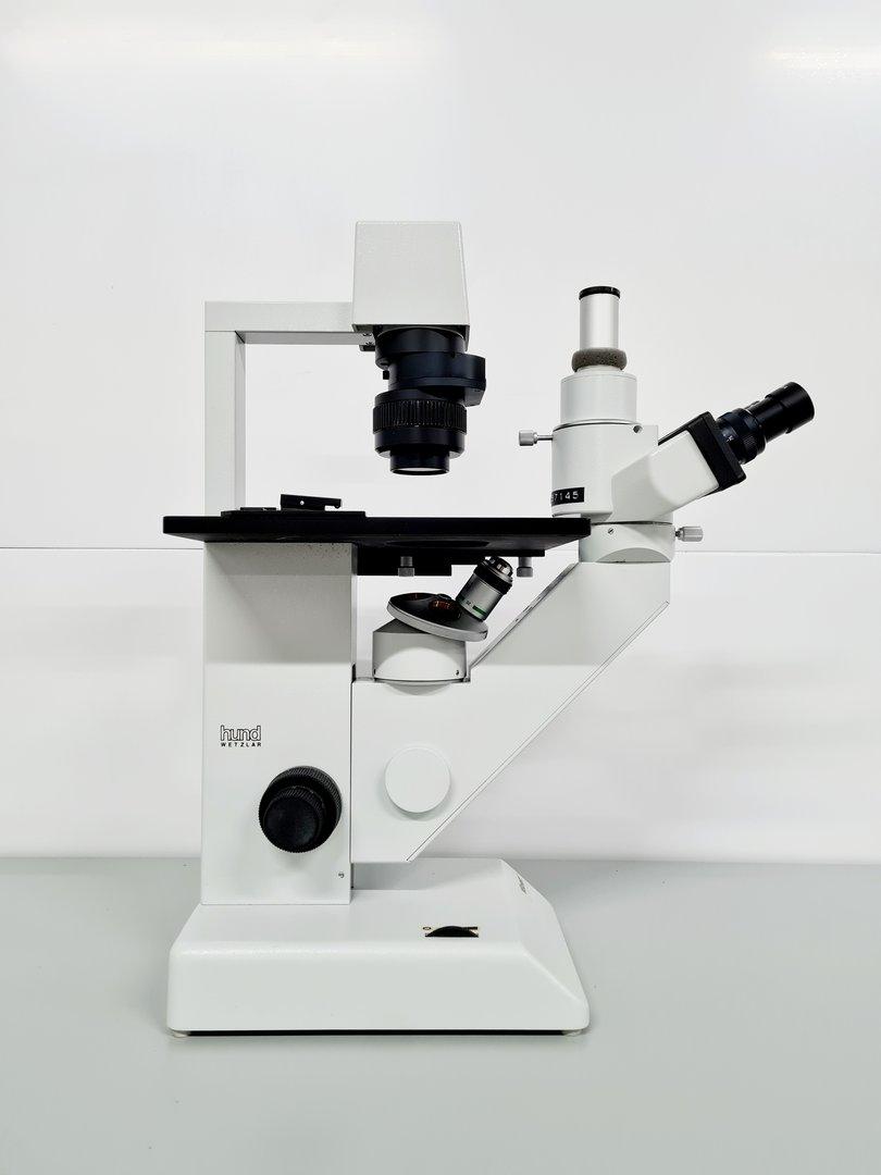 Hund Wetzlar Wilovert Inverted Microscope with Objectives