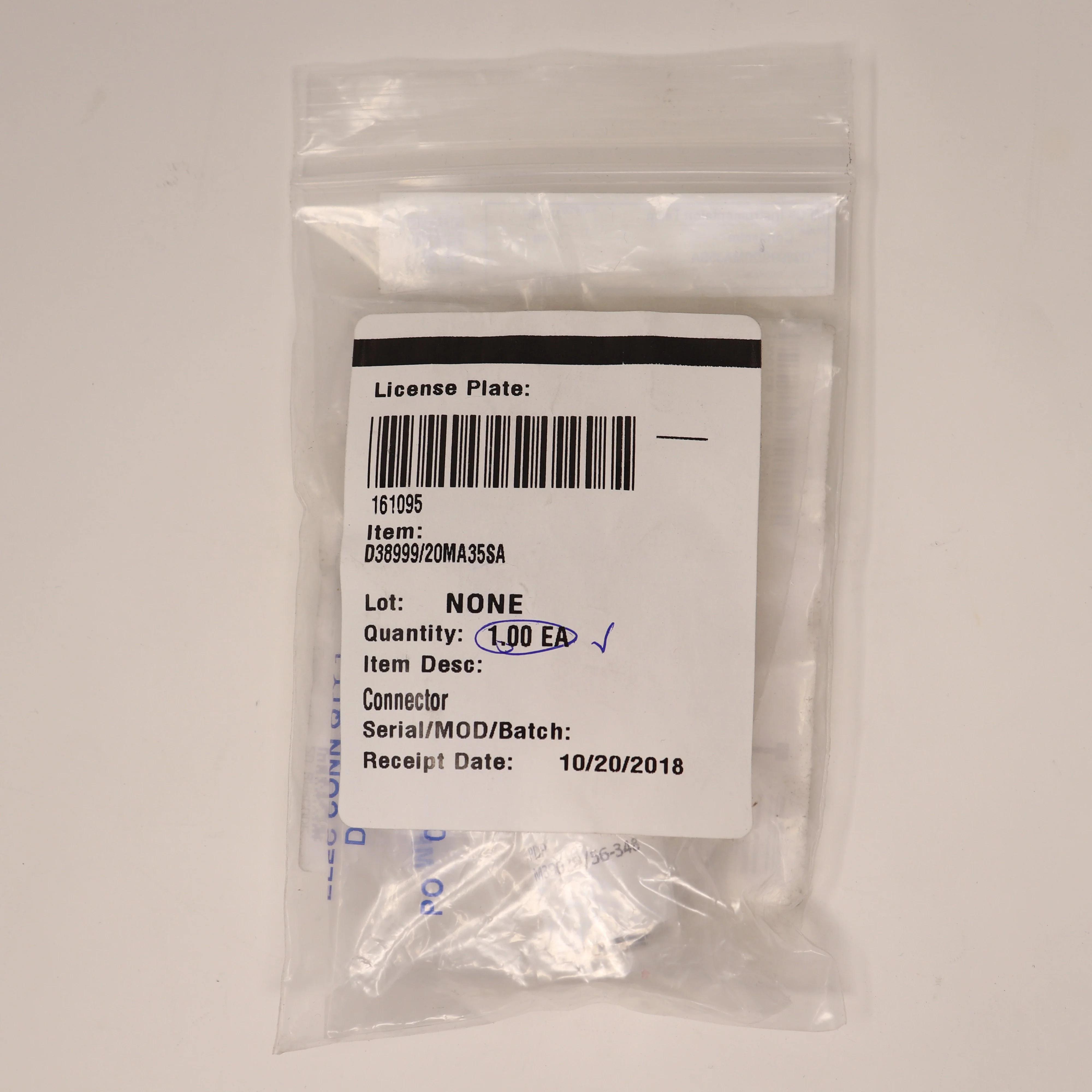 Souriau D38999/20MA35SA Circular MIL-Spec 6-Pin Size 9 Wall Mount Receptacle Socket Connector