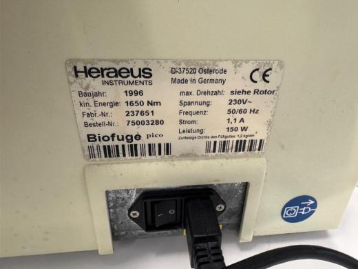 Heraeus Biofuge pico Benchtop Centrifuge with Fixed Rotor for Small Volume Samples-cover