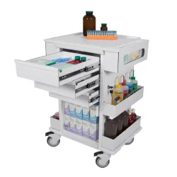TrippNT Element 01 Medical Supply Cart with Locking Drawers and Corrosion-Resistant HDPE Construction, 5 of 8