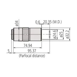 Mitutoyo 20x LCD Plan APO NIR Infinity Corrected Brightfield Objective, 2 of 2