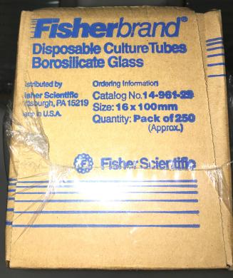 Fisherbrand 14-961-29 Disposable Borosilicate Culture Tube 16x100mm, 250-pack-cover