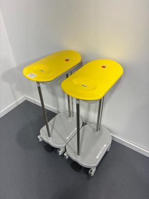HEPRO Set of 2 Mobile Cleaning Bucket Holders with Yellow Platform-cover